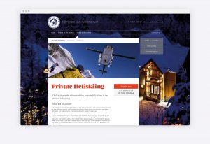 TwoSheds - Website design, destination page - James Orr Heliski
