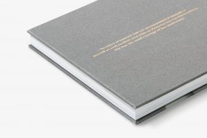 TwoSheds book design - Princess Ira. Cloth bound back cover. Foil blocked quote